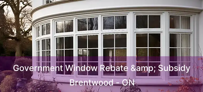  Government Window Rebate & Subsidy Brentwood - ON