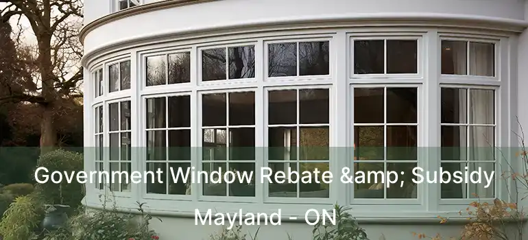  Government Window Rebate & Subsidy Mayland - ON