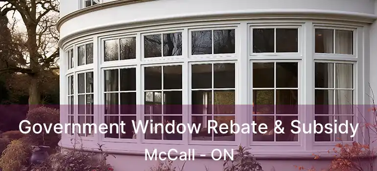  Government Window Rebate & Subsidy McCall - ON