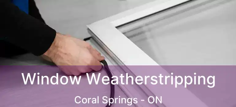  Window Weatherstripping Coral Springs - ON